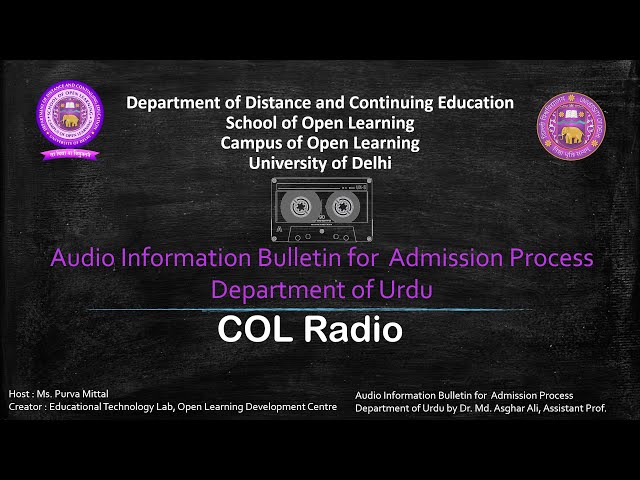 AUDIO INFORMATION BULLETIN FOR ADMISSION PROCESS - Urdu